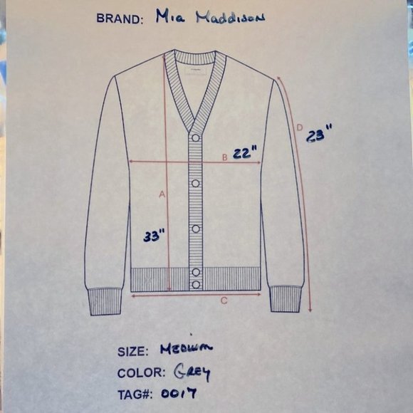 🌟Mia Maddison Long Cardigan Sweater Duster Grey Black Fuzzy Open Front M - Picture 9 of 9